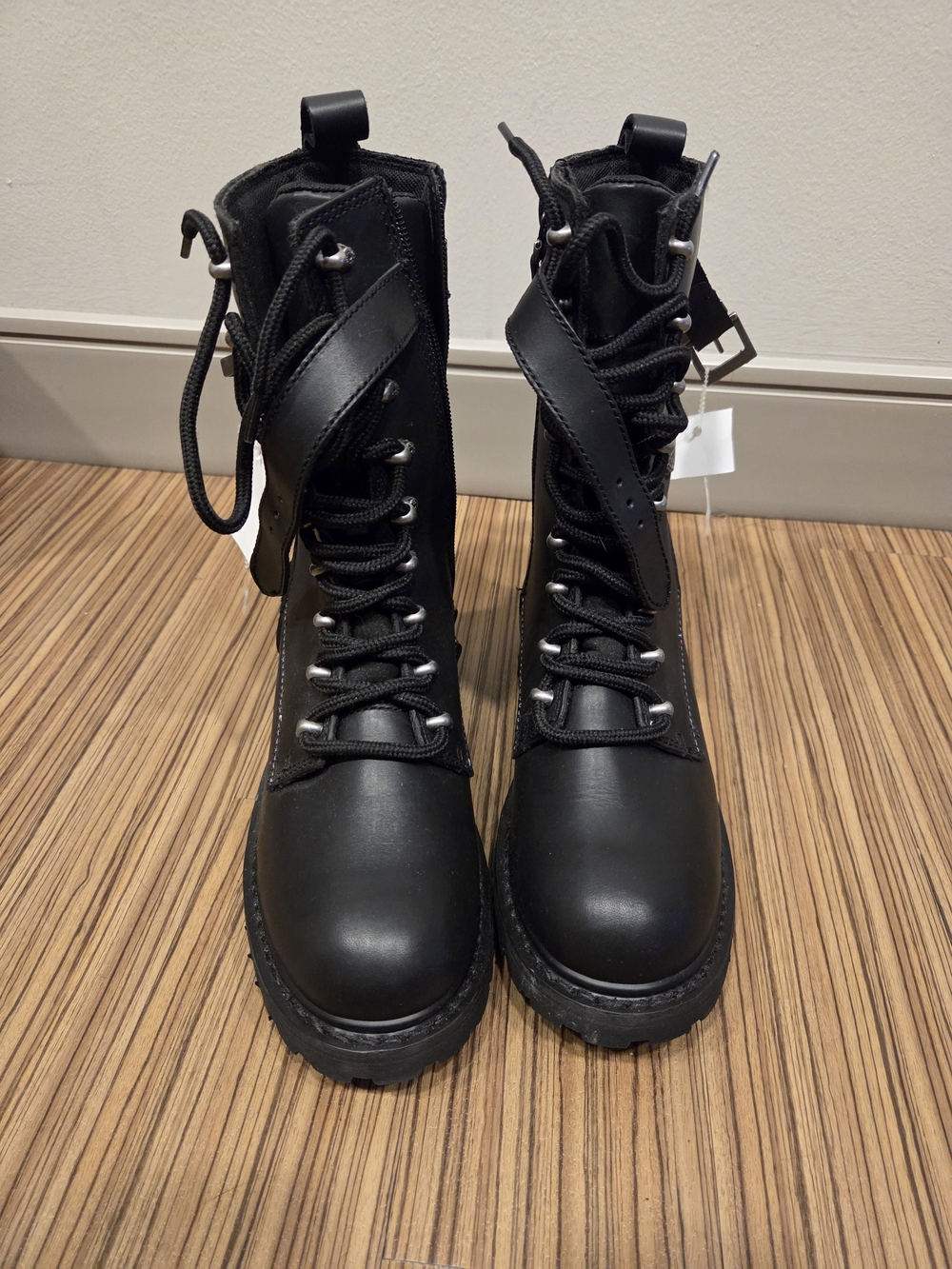 Harley-Davidson Black Lace-Up Combat Boots - Picture 2 of 6